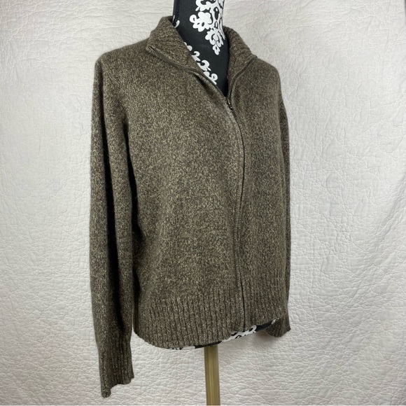 🔥Evan Pecone Angora Rabbit Blend Cardigan Sweater Long Sleeve Full Zip Women XL - Picture 4 of 14